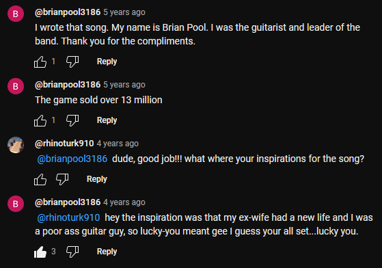 Screenshot of YouTube comments